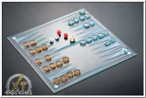 Brettspiel aus Glas - Backgammon - Neu & OVP 25 x 25
