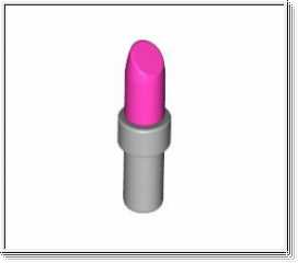 LEGO Dark Pink Lippenstift mit mittelsteingrauem Griff 4624571