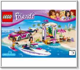 LEGO Anleitung Andrea's Speedboat Transporter 41316  1 & 2 Neu